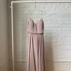 Jenny Yoo Inesse Chiffon Dress in Whipped Apricot